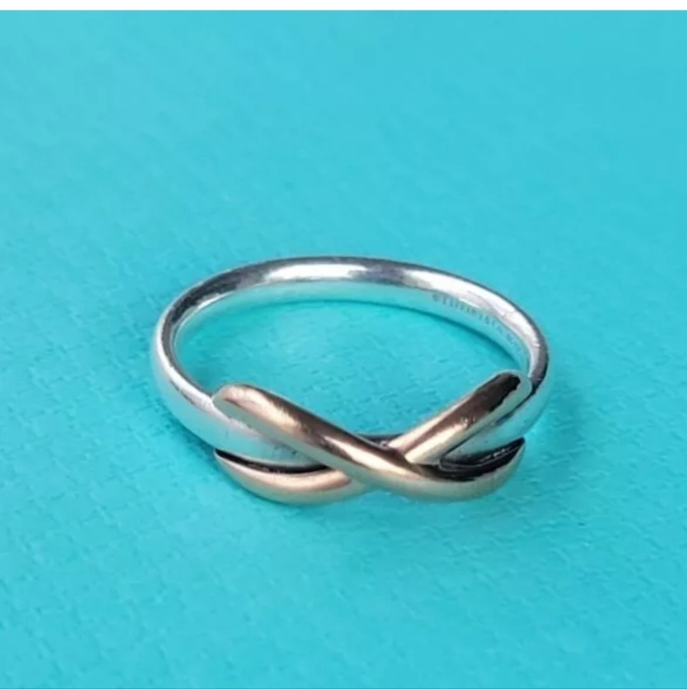 Tiffany & Co. Infinity Ring 18k Rose Gold and sterling Silver Size 6.5